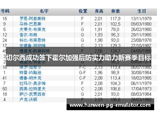 切尔西成功签下霍尔加强后防实力助力新赛季目标